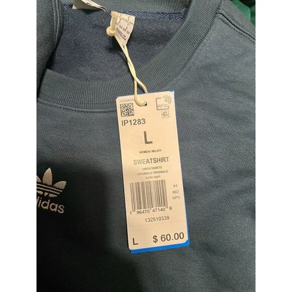 Adidas Women's Sweater LARGE Arctic Night IP1283 NWT New - Picture 3 of 3
